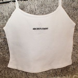 ABCDE"FUCKOFF" TANK TOP - WHITE